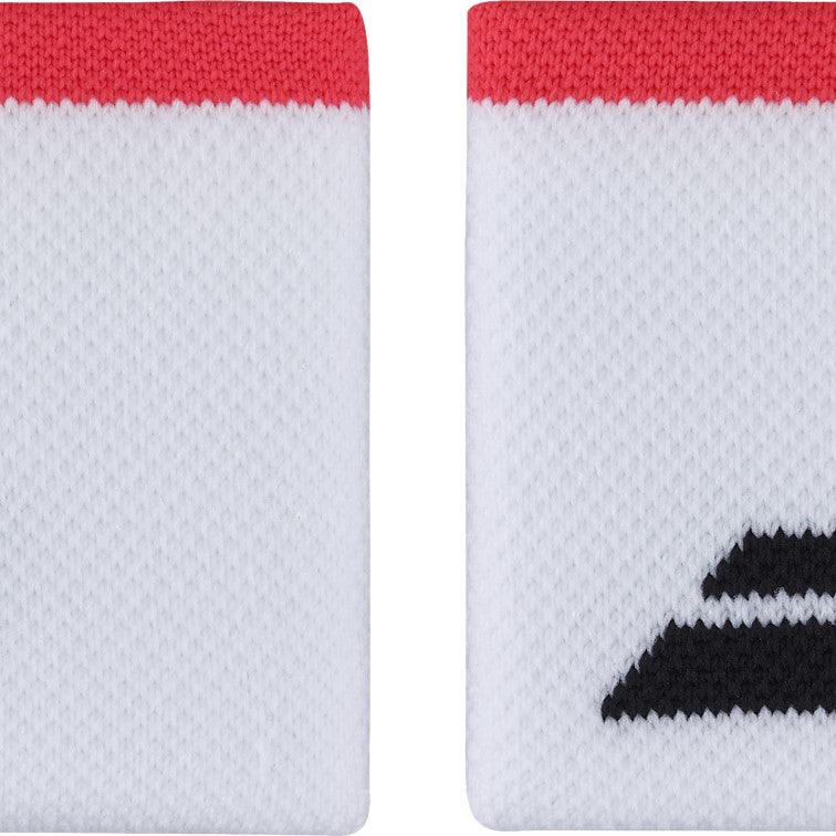 Babolat Logo White & Red Wristband (2-Pack)