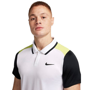 NikeCourt Dri-FIT Advantage Men's White & Light Lemon Polo