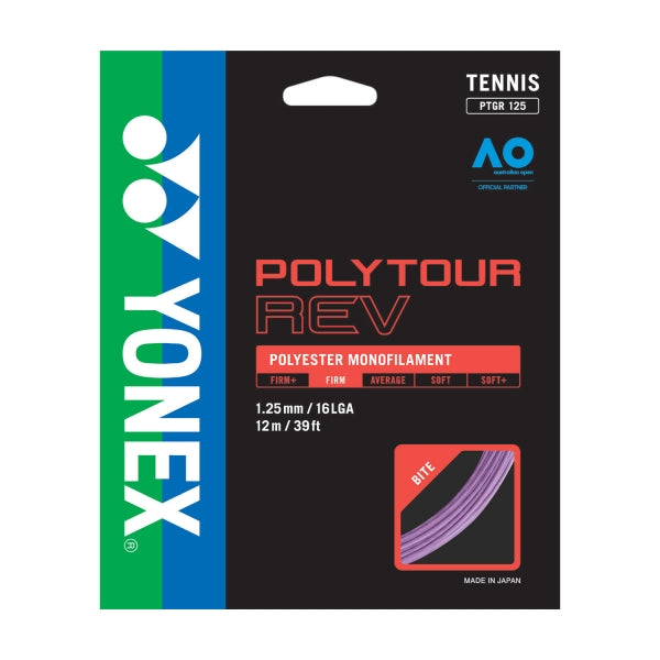 Yonex Poly Tour Rev 125 Purple Tennis String Set