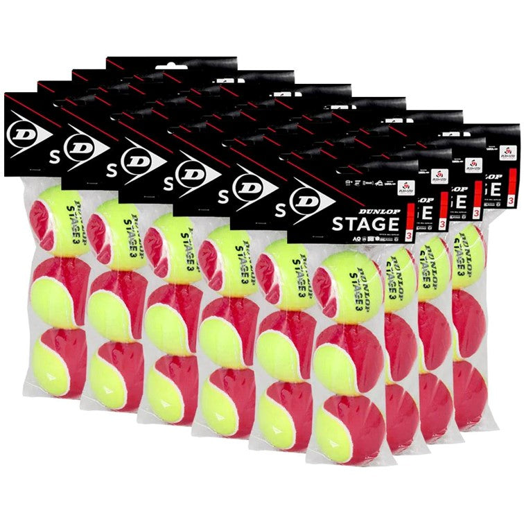 Dunlop Stage 3 Red & Yellow Tennis Balls Case of 24