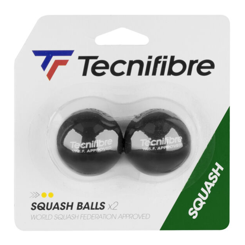 Tecnifibre Double Yellow Dot Squash Balls (2-Pack)