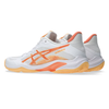 Asics Blade FF 2 White & Vivid Coral Women's Indoor Court Shoes Heel Pair