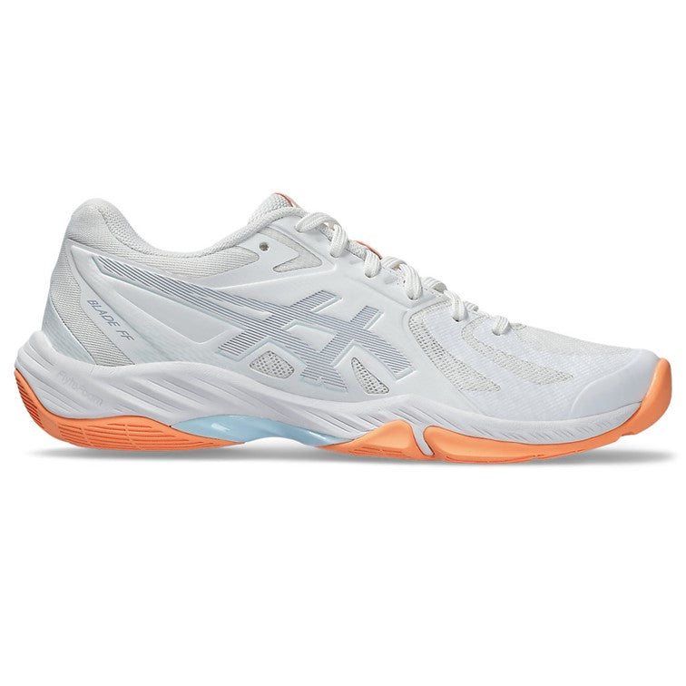 Asics Blade FF Women's White & Grey Blue Indoor Court Shoes Side 1