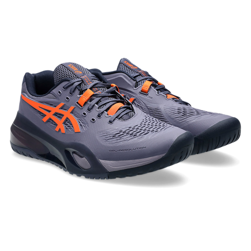 シューズ ASICS Asics Gel-Resolution X Greyish Purple & Nova Orange Men's Tennis