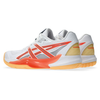 Asics Powerbreak FF White & Vivid Coral Women's Indoor Court Shoes Heel Pair