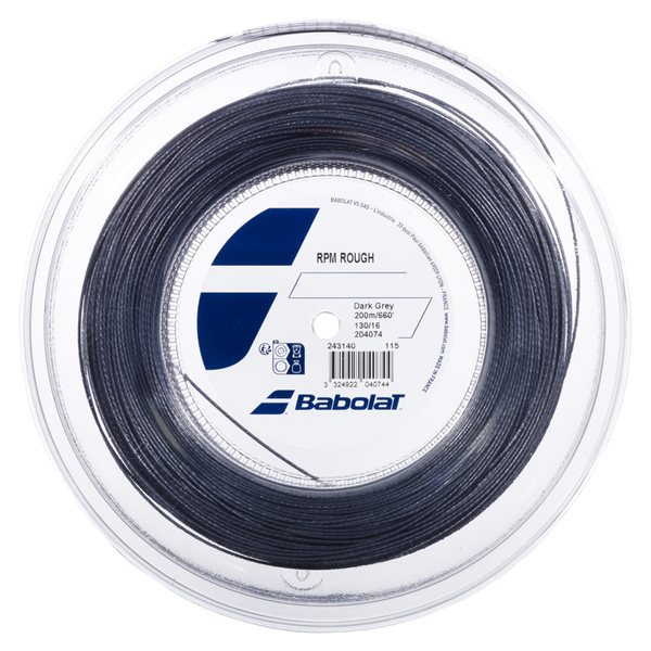 Babolat RPM Rough Dark Grey 16G Tennis String Reel 200m – Control the ...