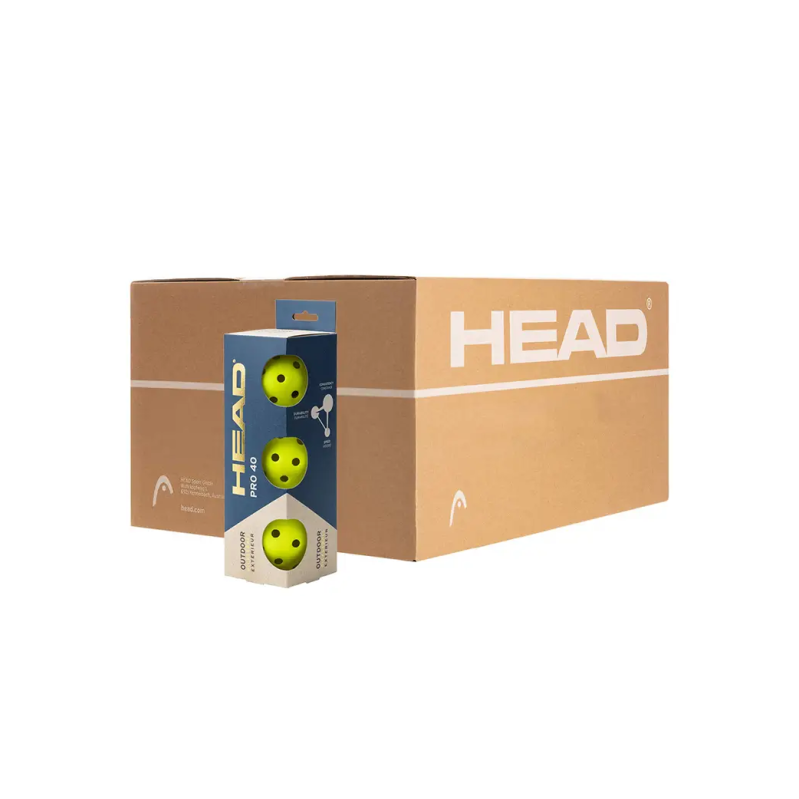 Head Pro 40 Yellow Pickleballs Box of 100