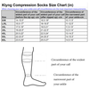 Klyng Unisex Pro Pickleball Lines-Up Green Graduated Compression Calf Sleeves Size Chart in