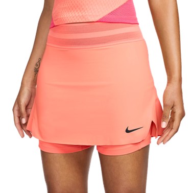 Nike Women's Roland-Garros Dri-FIT Mango & Black Slam Skirt Front