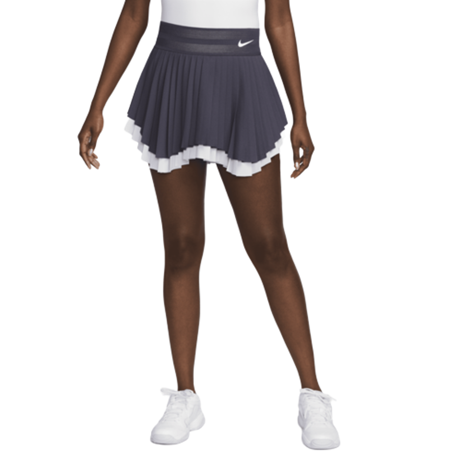 Women's Nike Dri-Fit Slam Skirt Grey with White Trim