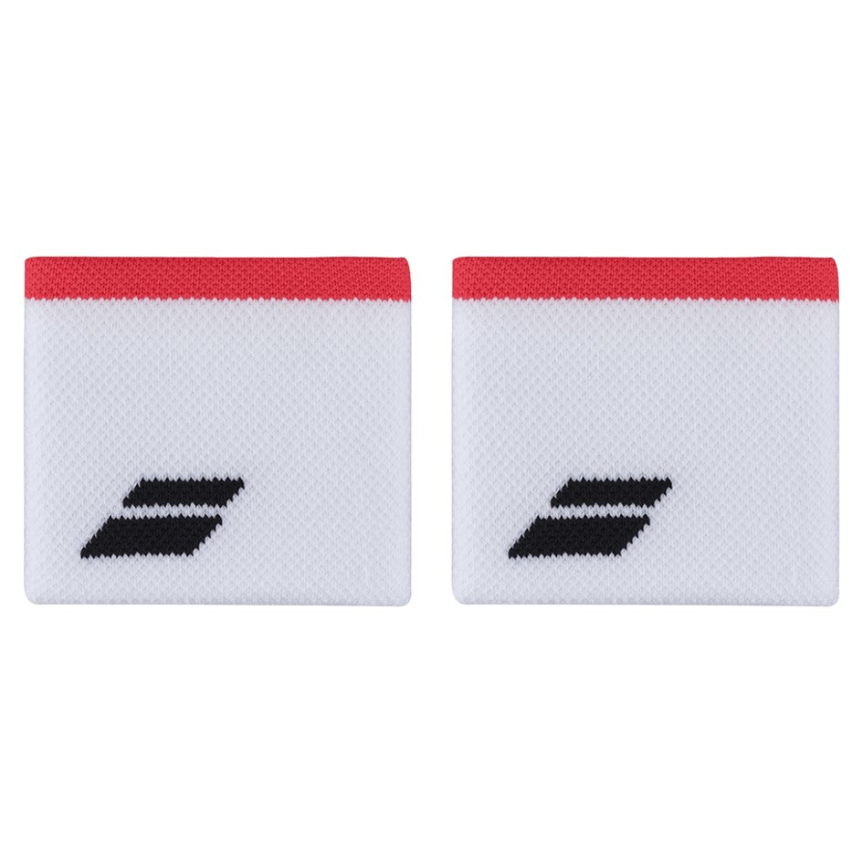 Babolat Logo White & Red Wristband (2-Pack)