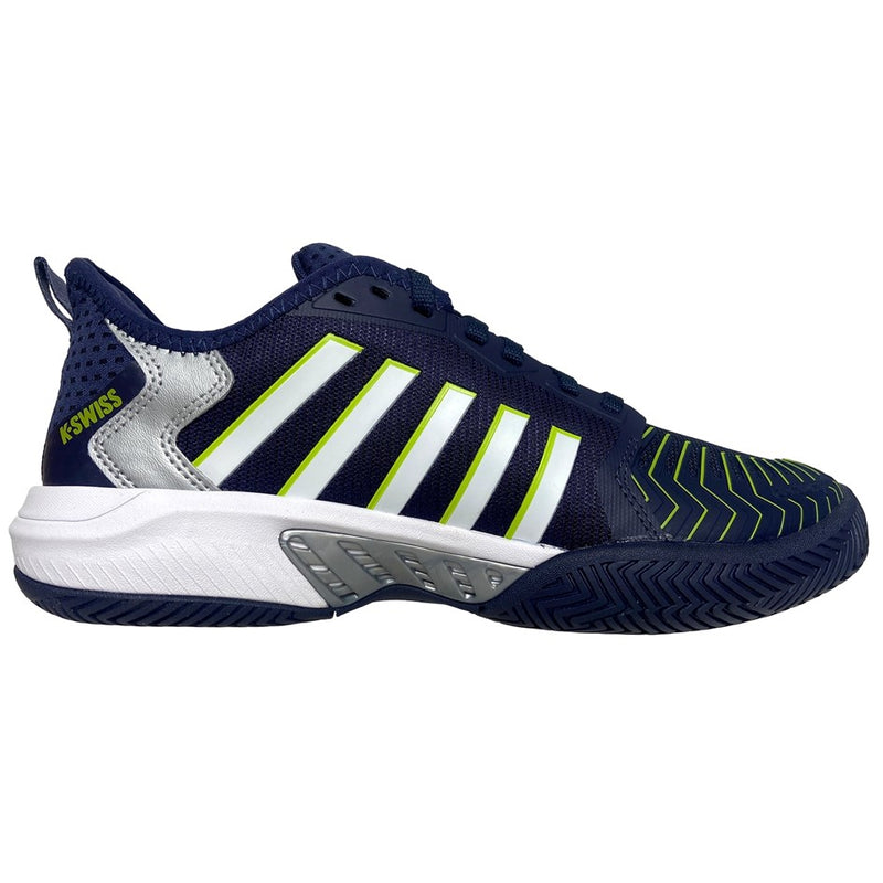 K-Swiss Pickleball Supreme Men's Peacoat, White, & Lime Green Court Shoes