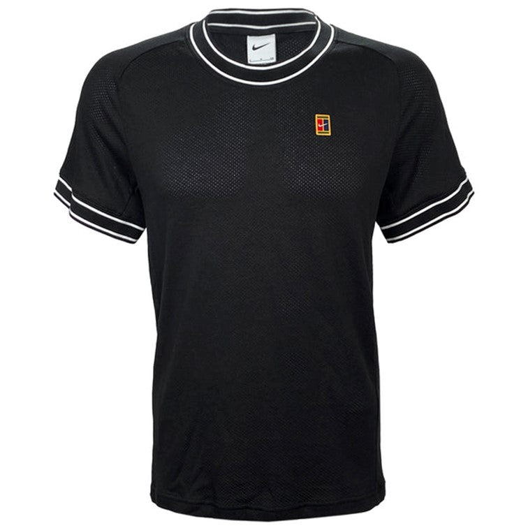 NikeCourt Heritage Men's Short-Sleeve Black Tennis Top Front