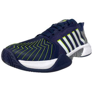 K-Swiss Pickleball Supreme Men's Peacoat, White, & Lime Green Court Shoes