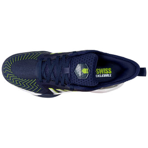 K-Swiss Pickleball Supreme Men's Peacoat, White, & Lime Green Court Shoes