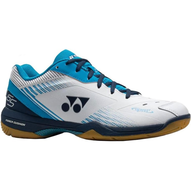 Yonex Power Cushion 65 Z3 Men's White & Ocean Blue Indoor Court Shoes Side 1 