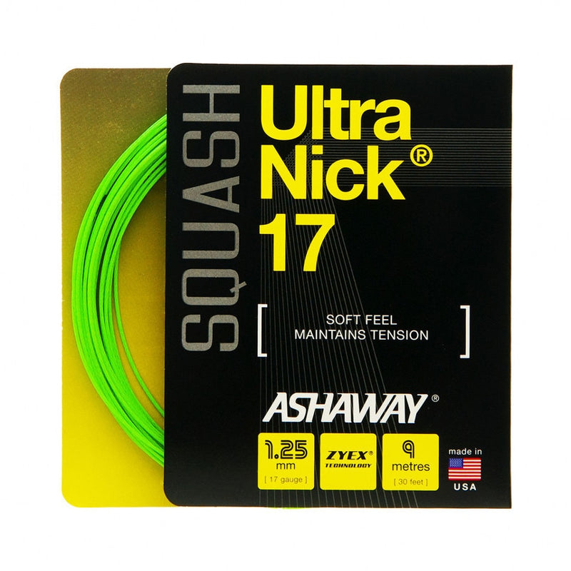 Ashaway UltraNick 17 30' Set Squash String Green