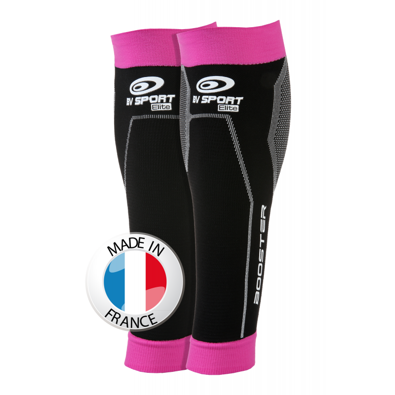 BV Sport Booster Elite Black/Pink Calf Sleeves