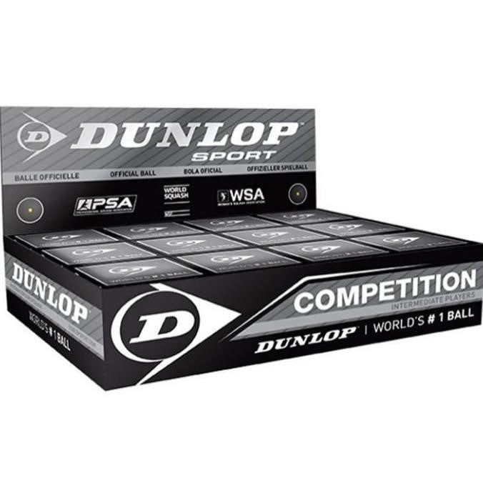 Dunlop Competition Single Yellow Dot Squash Ball (Box of 12)