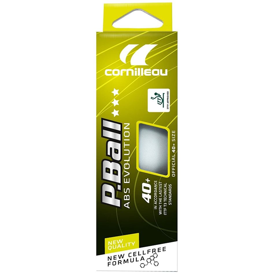 Cornilleau P-Ball ABS Evolution 3-Star Table Tennis Ball 3-Pack
