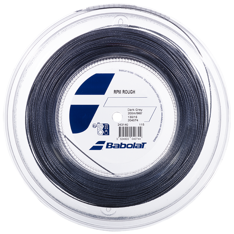 Babolat RPM Rough Dark Grey Tennis String Reel 200m 17gauge – Control the  'T' Sports