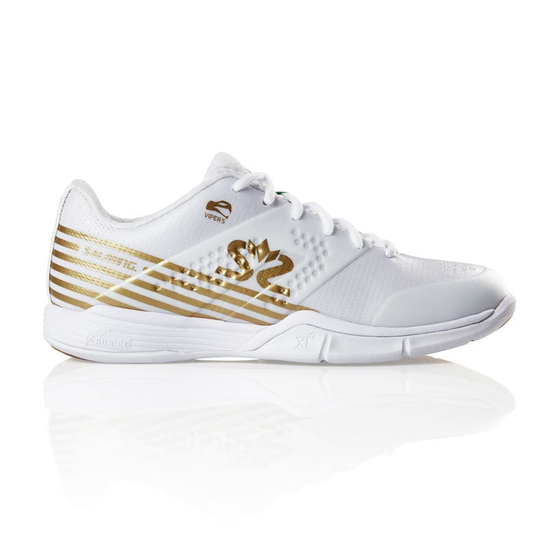 Salming Viper 5 White / Gold Women's Indoor Court Shoes