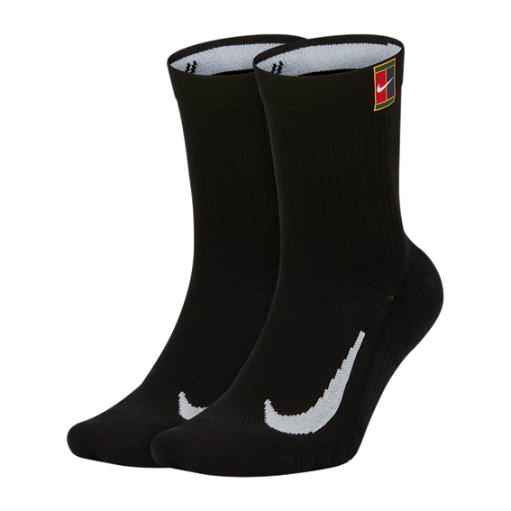 NikeCourt Multiplier Cushioned Crew Black Tennis Socks (2 Pairs)
