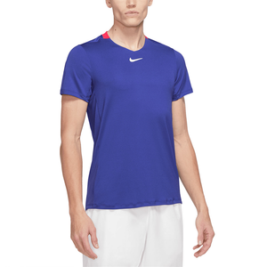 NikeCourt Dri-FIT Advantage Men's Lapis, Crimson, and White Tennis Top