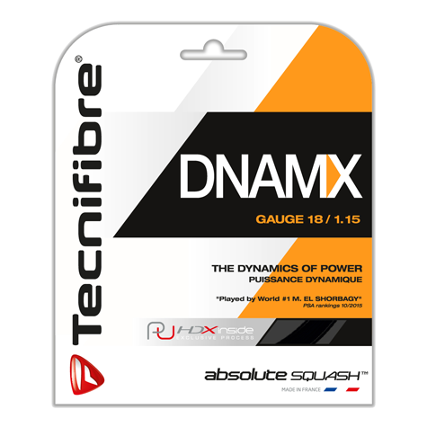 Tecnifibre DNAMX 18 guage / 1.15mm Black Squash String 9.7m Package