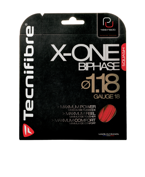 Tecnifibre X-One Biphase Squash String, 18 g, Orange, REEL –